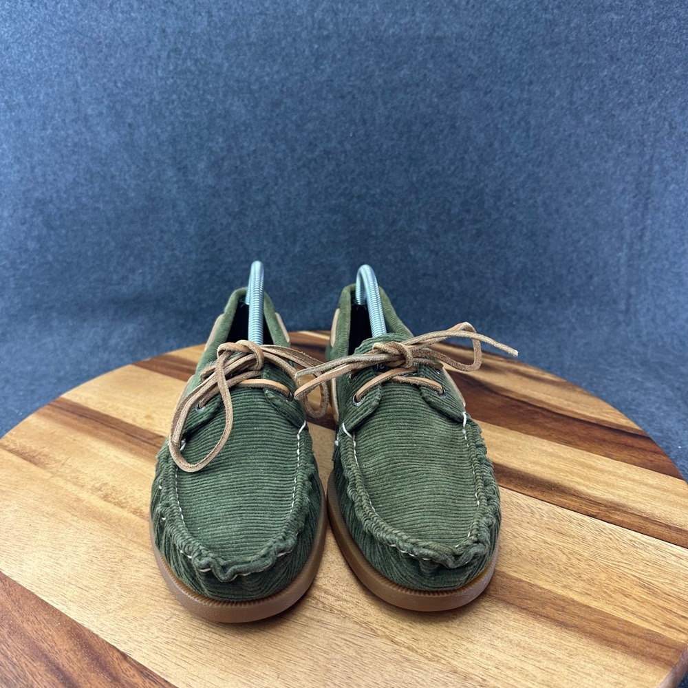 Sperry Top-Sider Mens 7.5M Olive Green Corduroy Boat Shoes 10509851 Loafers - Picture 3 of 12